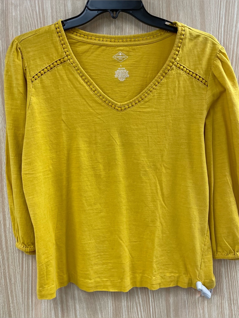 St. John's Bay yellow cotton top size large